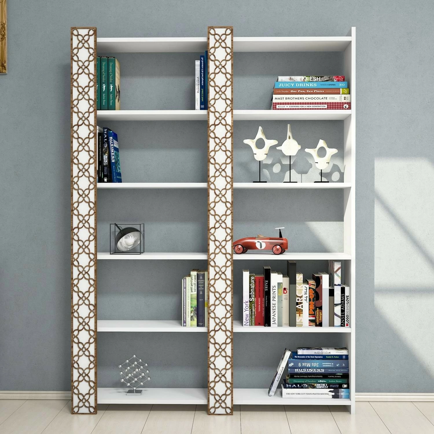 Raft librash Skye Decor City 2, i bardhë