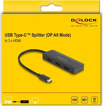 Adapter USB-C DeLOCK, MST 3x HDMI, 4K 60Hz, i zi