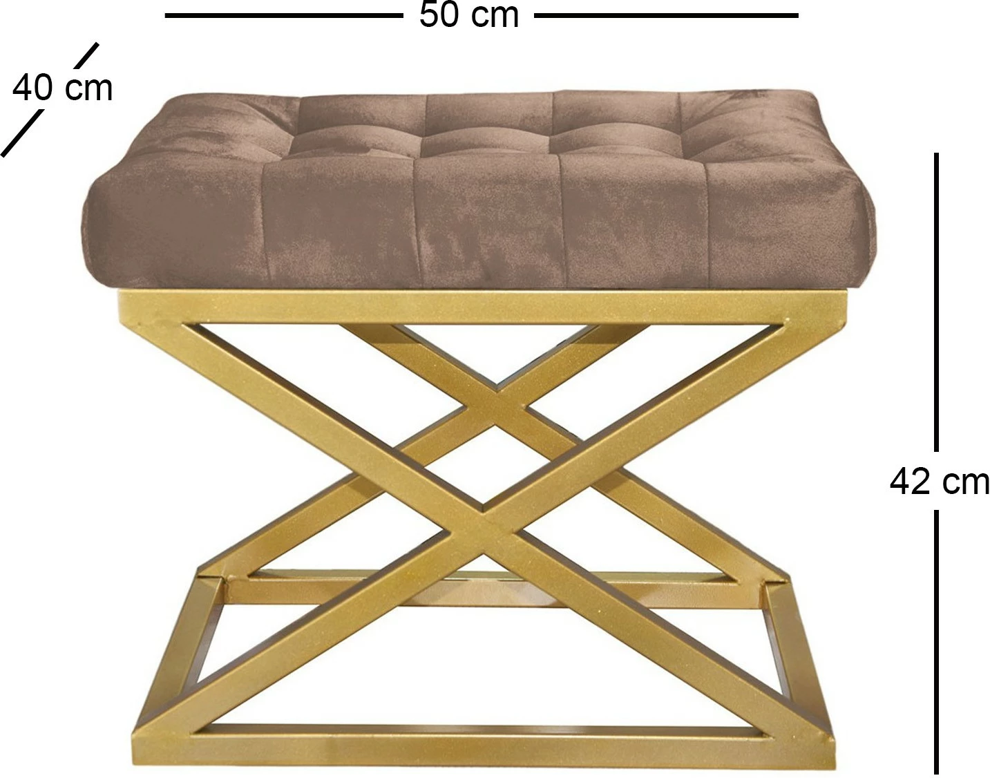 Puf Atelier del Sofa, ngjyrë ari dhe kafe, Capraz