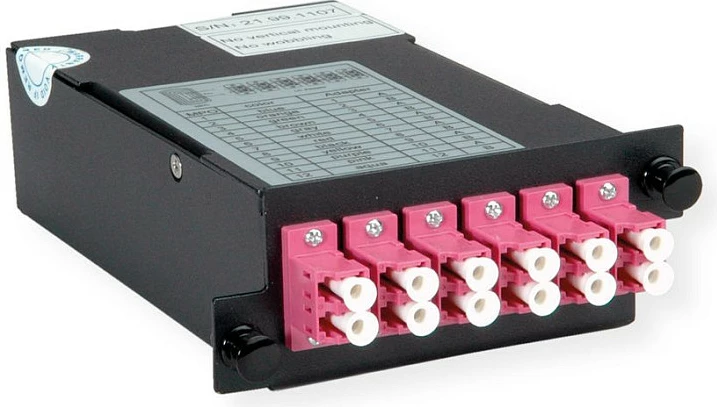 Modul fibra optike VALUE 21.99.1107, MPO (mashkull) në 12x LC (femër), i zi