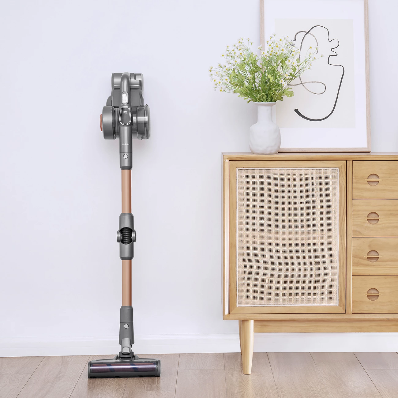 Fshesë me korrent pa kabllo JIMMY H9 Pro, 600 W, 0.6 L, gri/portokalli, me ekran LED