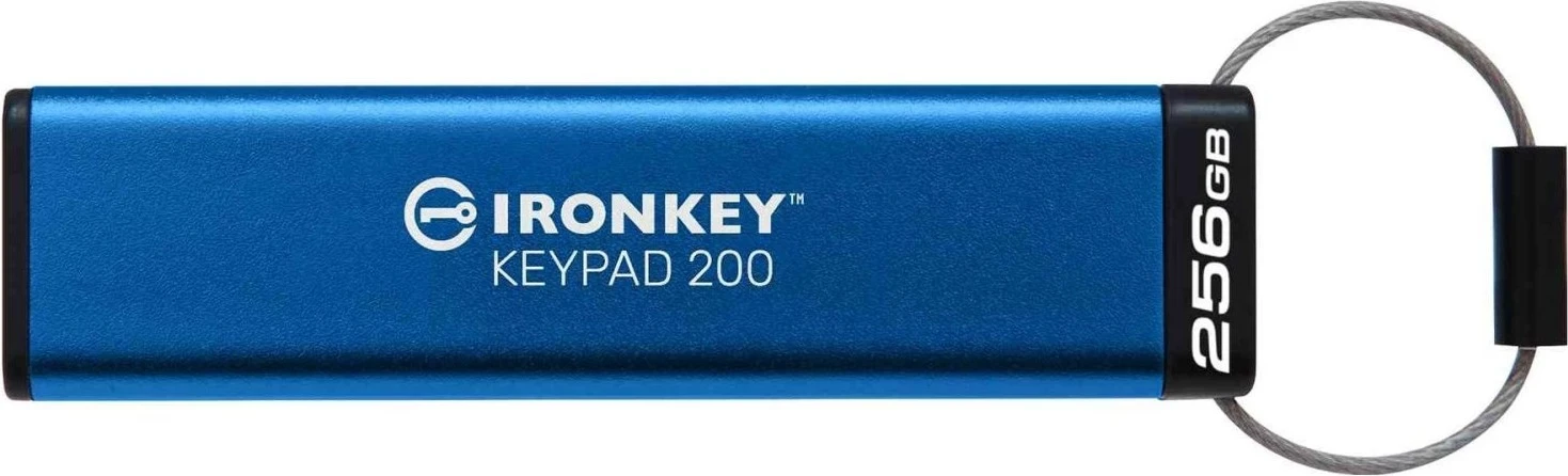 USB Kingston IronKey Keypad 200, 256GB, blu