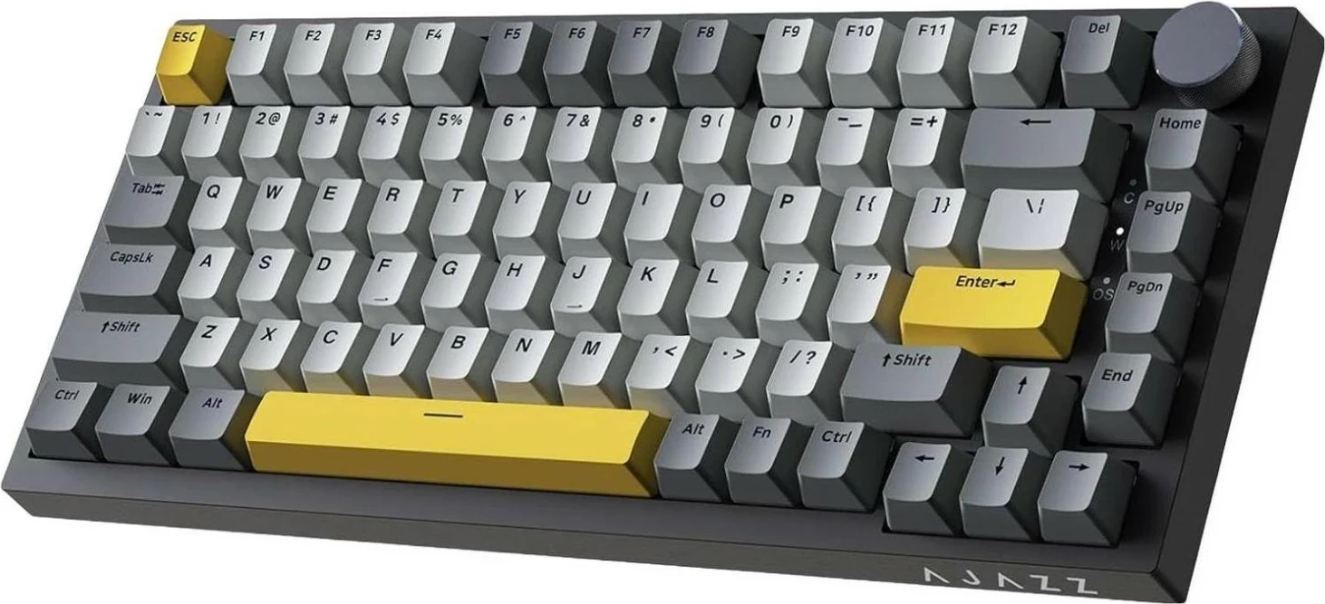 Tastierë mekanike Ajazz AK820, 75%, USB-C, RGB, Sea Salt Switch, e zezë-gri