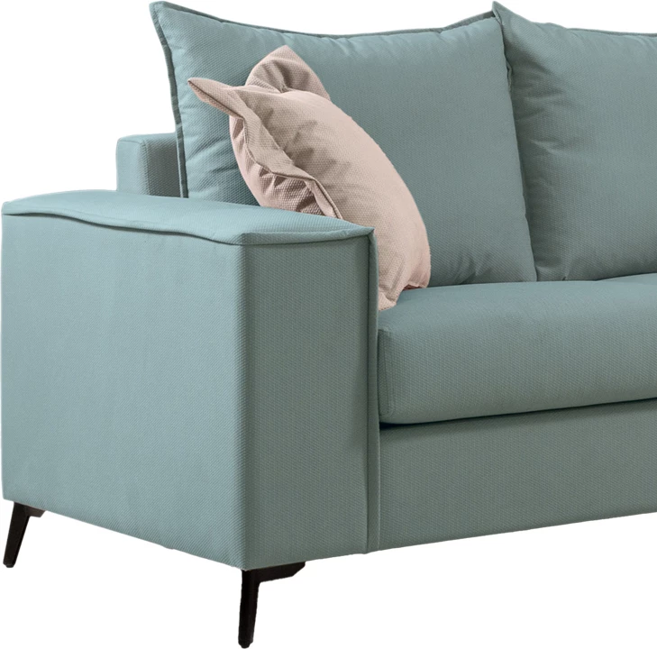 Set divanësh Verona 2 copë, pëlhurë mente me jastëkë krem