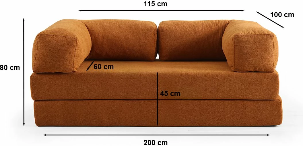 Divan-krevat dy ulëshe Atelier del Sofa, portokalli, Via Con