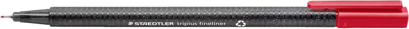 Set lapsa fineliner Staedtler 334 RC10, 10 ngjyra të përziera, trup trekëndësh, plastikë e ricikluar