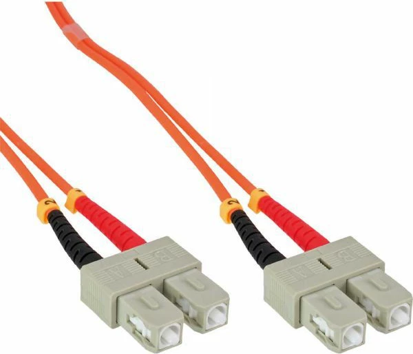 Kabllo patch me fibër optike InLine 83555 SC/SC OM2 50/125µm 0.5m, portokalli