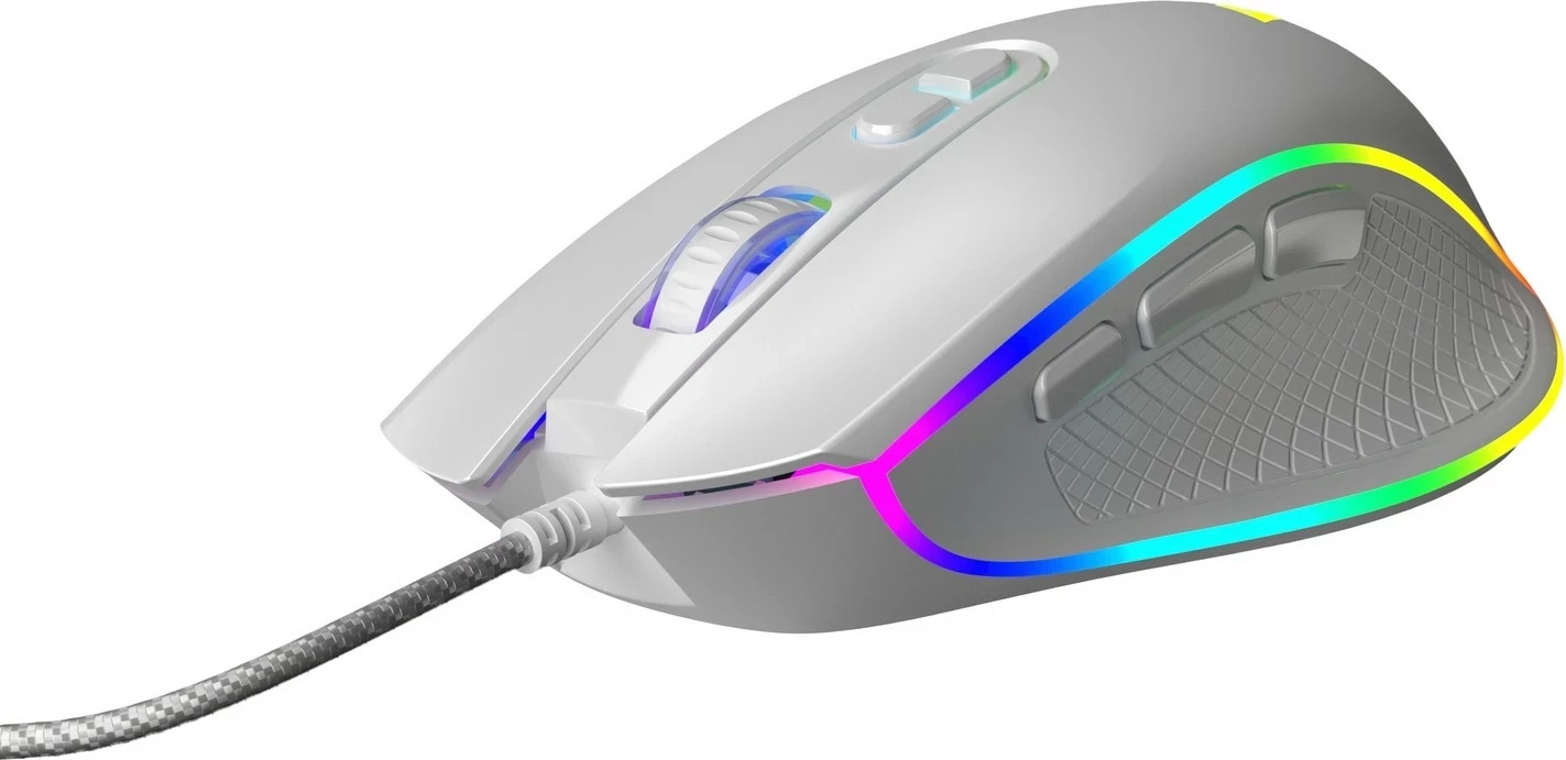 Maus Modecom Volcano Veles, RGB, me kabëll, i bardhë