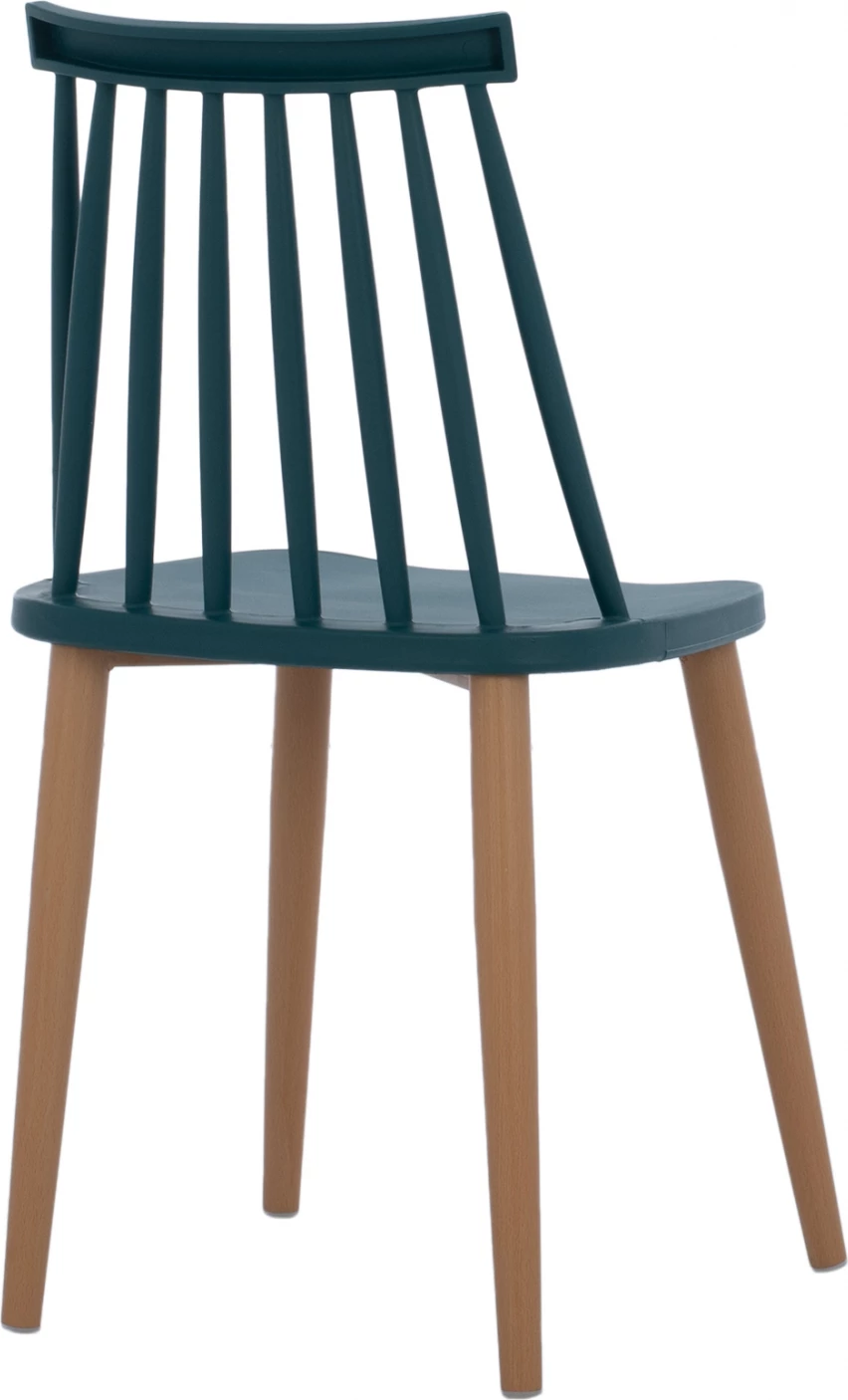 Karrige ngrënieje Vanessa blu me këmbë metalike 43x41x82,5 cm., set prej 4 copë