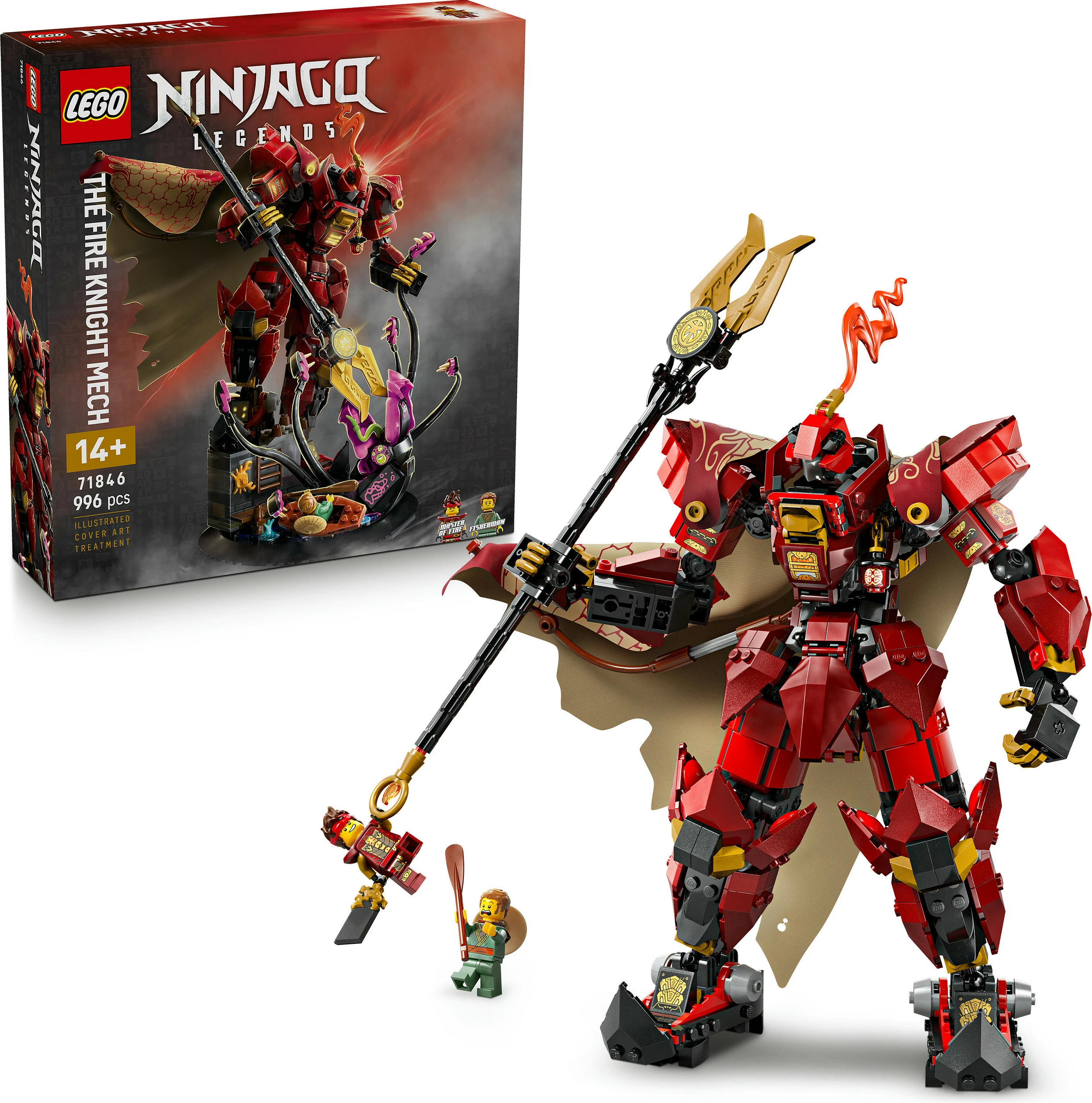 Set ndërtimi LEGO NINJAGO The Fire Knight Mech 71846, 996 copë, 14+, shumëngjyrësh