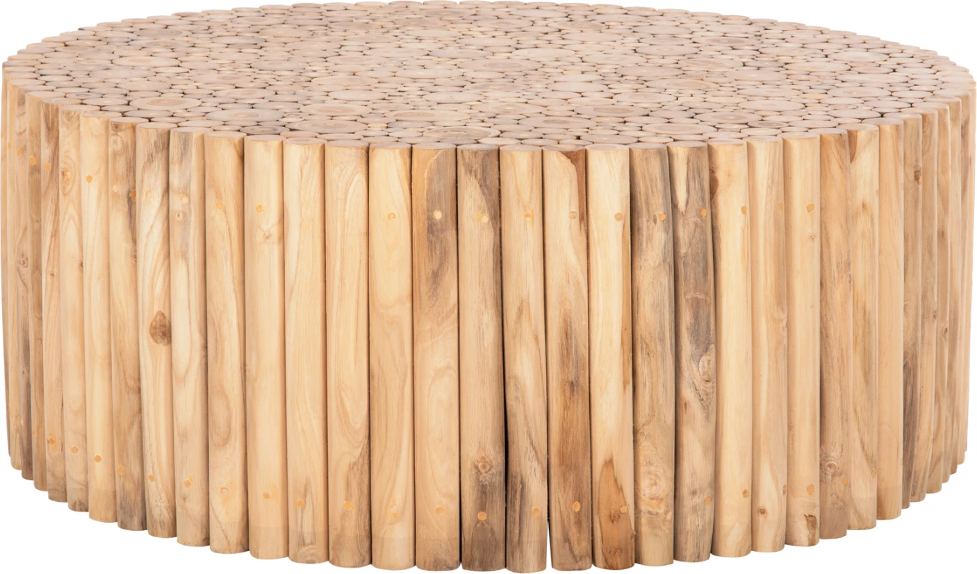 Tavolinë kafeje e rrumbullakët COOTER FH9862 degë TEAK - natyrale Φ100x40Hcm