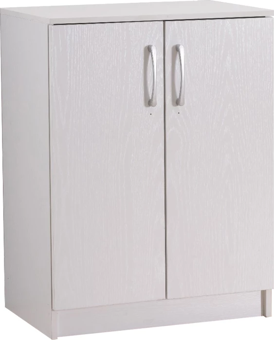 Dollap këpucësh Shordo, ngjyrë e bardhë-lisi, 60x40.5x80cm