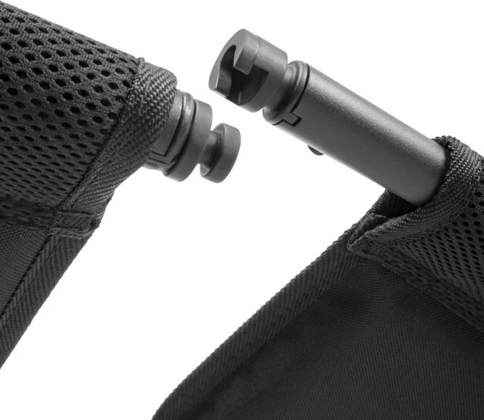 Mbështetëse këmbësh BRUNNER Skye 0404064N.C09, kornizë alumini, pëlhurë Syntex Plus, 48 x 60/75 cm, e zezë