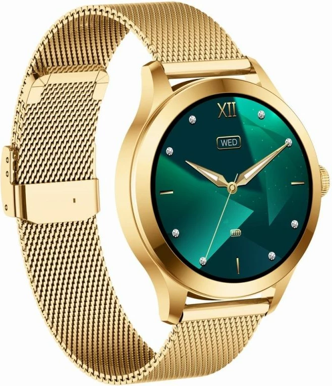 Smartwatch Gravity për femra, e bardhë e arit