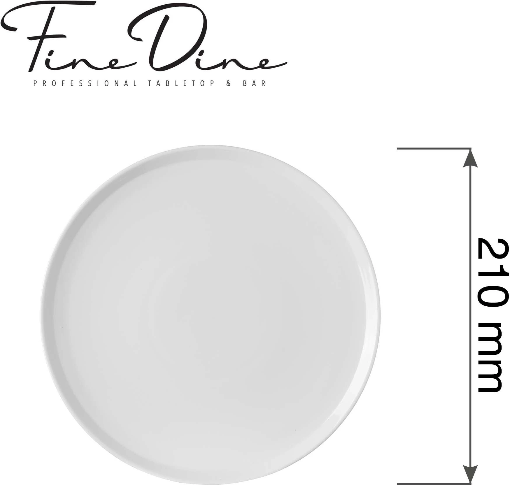 Pjatë e thellë Fine Dine Pure Bianco 210 mm, e bardhë, set 4 copë