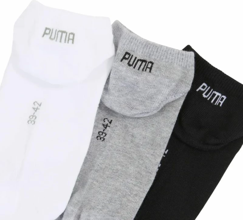 Çorape të shkurtra Puma Sneaker Plain 938624 17, 3 palë, gri, të bardha, të zeza [Madhësia: 43 - 46]