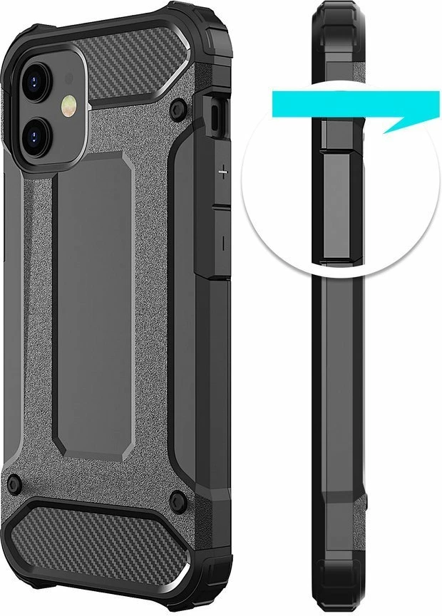 Mbështjellës Hybrid Armor Hurtel për iPhone 12 Pro Max, i zi