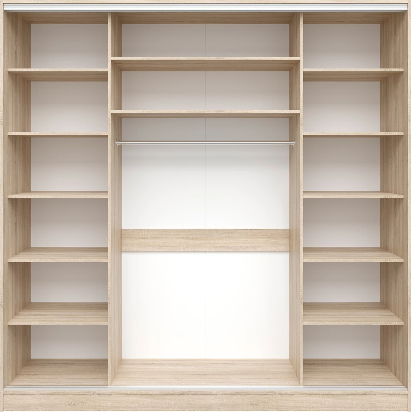 Dollap rrëshqitës melamine sonama me pasqyrë, 3 dyer, FH2462.01, 240x240x60 cm