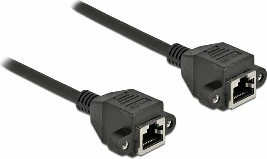 Kabllo zgjatëse rrjeti DeLOCK Cat6a S/FTP RJ45 femër-femër 3 m, e zezë