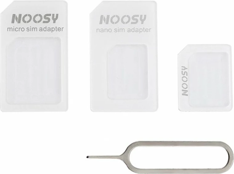Set adapterësh SIM Hurtel Noosy 3in1 me çelës, Bardhë