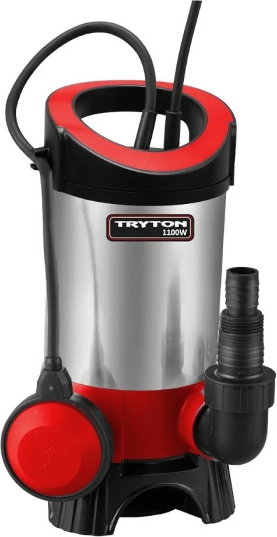 Pompë për ujë të ndotur TRYTON TPB1100, 1100 W, 15000 L/h, max 11 m, inox, kuqe/zezë