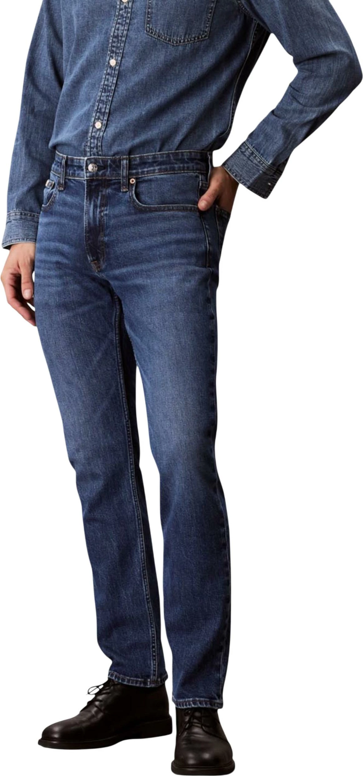 Xhinse për meshkuj Calvin Klein Jeans Slim Hampton LV04RB735G, denim blu