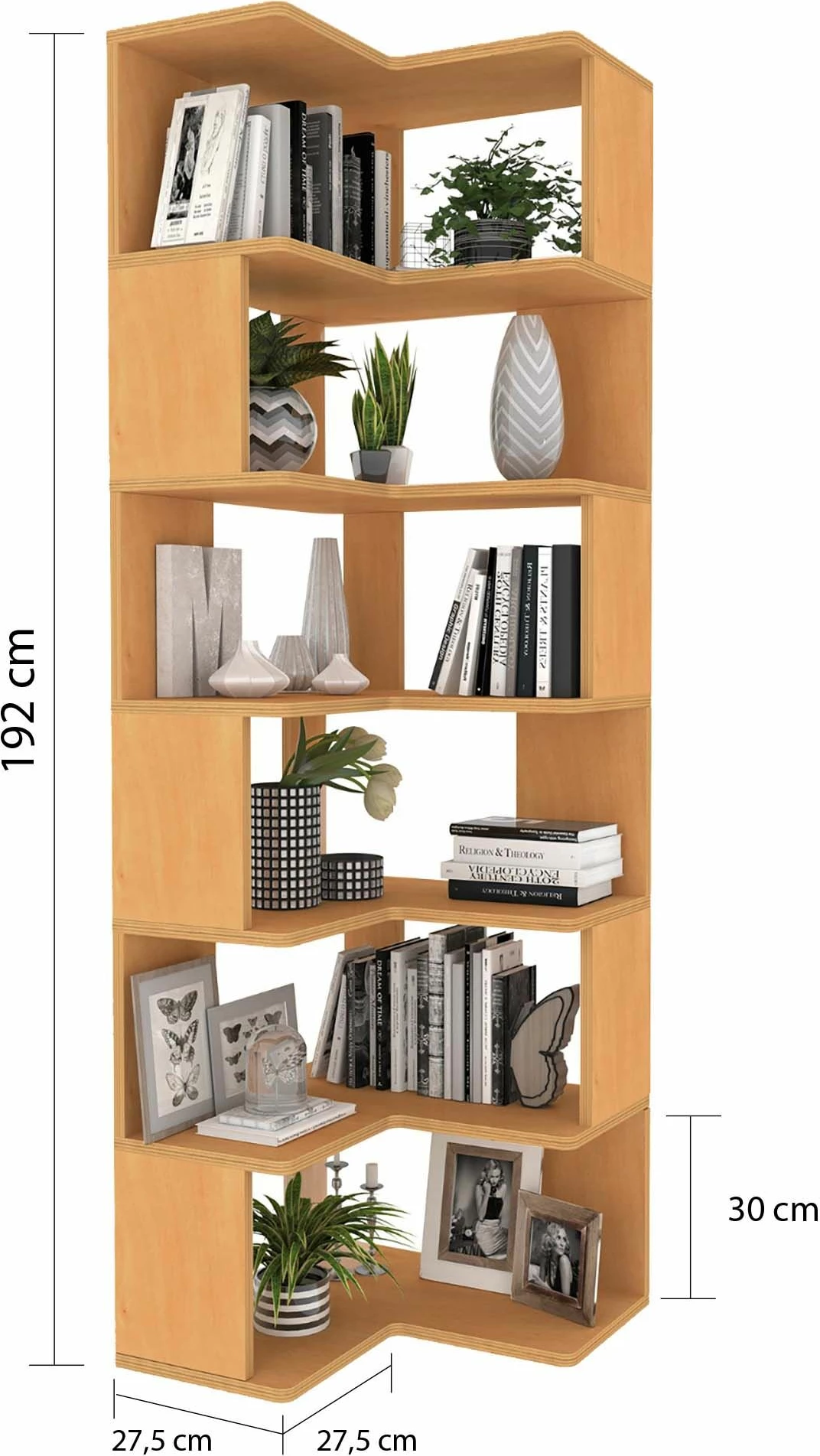 Set tavoline pune me raft librash, ngjyrë teak, Skye Decor, CPT4802-150