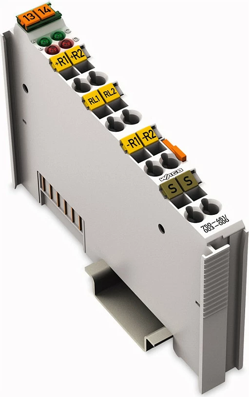 Klemë hyrëse analoge WAGO 750-461/003-000, 2 kanale, IP20, 0.08–2.5 mm², gri