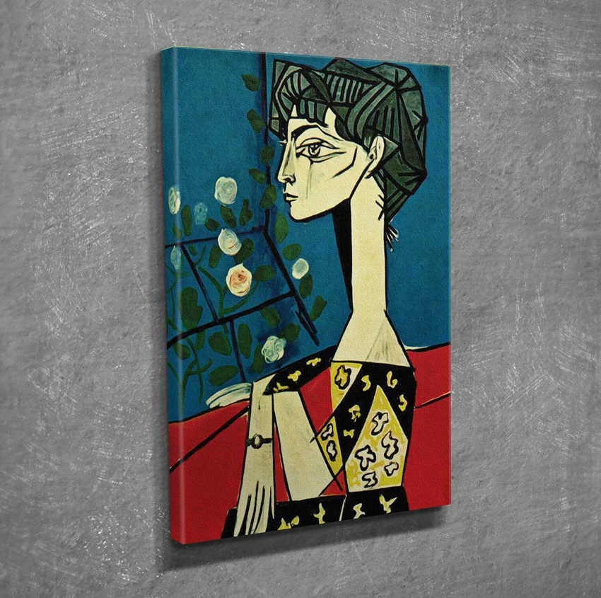 Pikturë dekorative në kanavacë, Jacqueline me lule, DC252, 30x40cm
