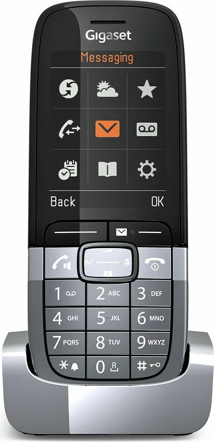 Telefon fiks pa tela DECT Gigaset SL850H PRO, Bluetooth 5.1, ekran 2.4", 500 kontakte, Titanium