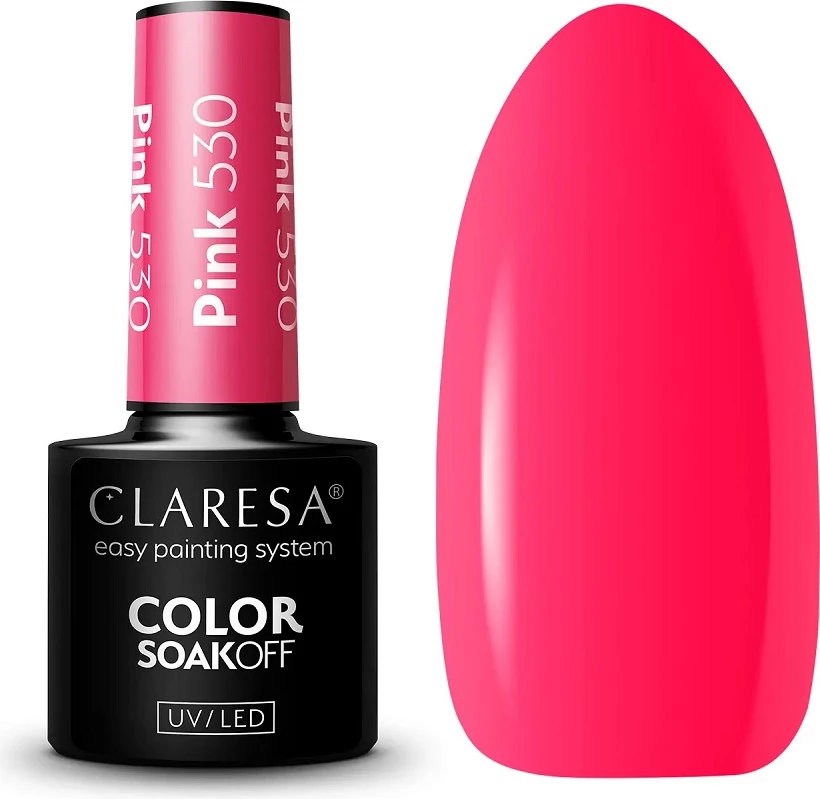Llak për thonj hibrid Claresa Soak Off UV/LED 530 për femra rozë 5g