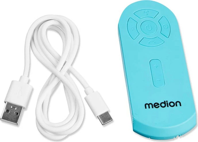 Ventilator kampingu Medion LIFE E10 TF MD 12065, bateri 10000 mAh, LED, USB, auto-oscillim, zi/kaltër