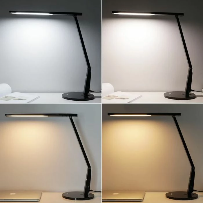 Llambë tavoline LED TaoTronics Stella TT-DL10, 4 mënyra ndriçimi, dimmable, USB 5V/1A, 70 cm, e zezë