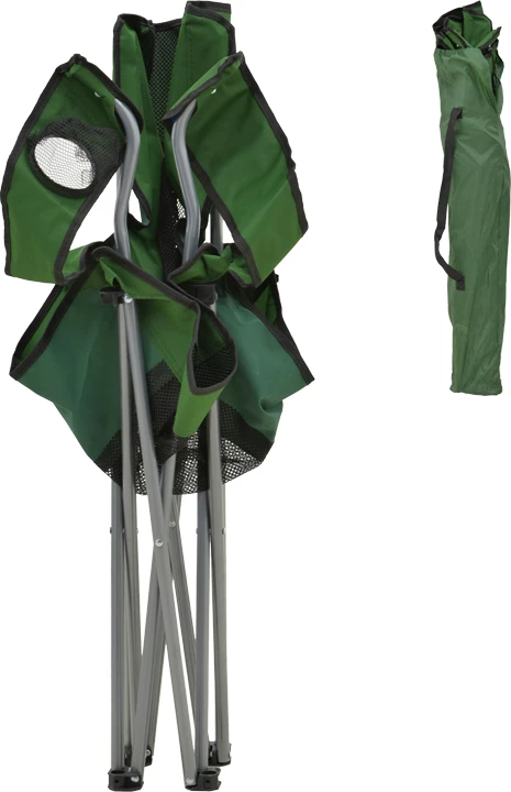 Karrige për plazh e kamping, metal, material i papërshkueshëm nga uji, ngjyrë kaki e zezë, 55x55x95cm