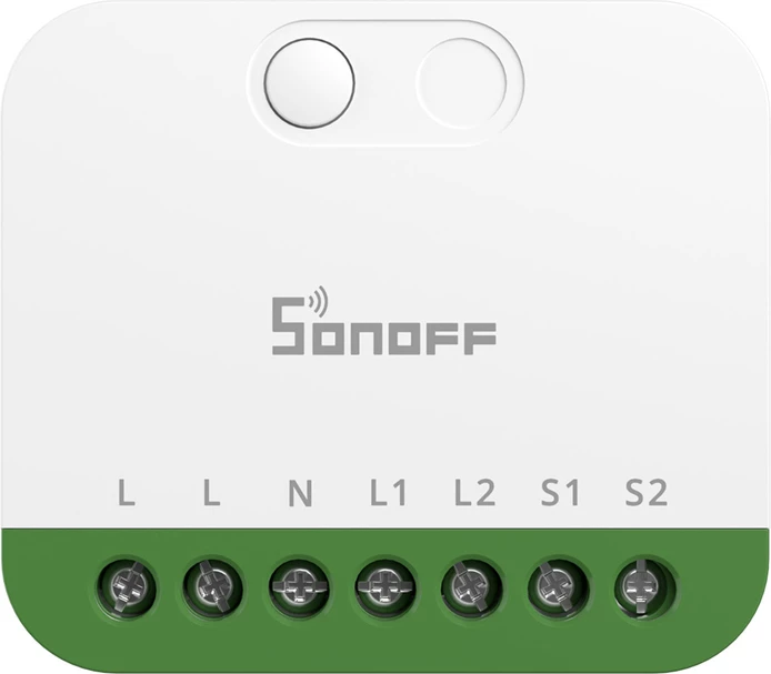 Switch smart dy-kanalësh Matter, Sonoff MINI-2GS, Wi‑Fi 2.4GHz, 2x10A 16A total, i bardhë