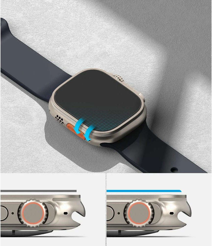 Xham i temperuar për Apple Watch Ultra 49mm, Ringke ID FC Glass, set 4 copë