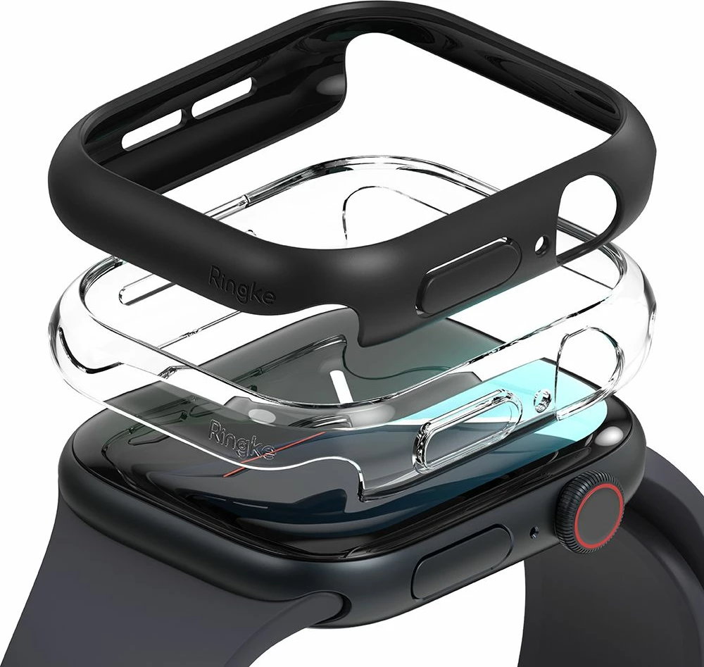 Mbështjellës Ringke Slim për Apple Watch 10, 46mm, 2 copë, Transparent dhe Zi