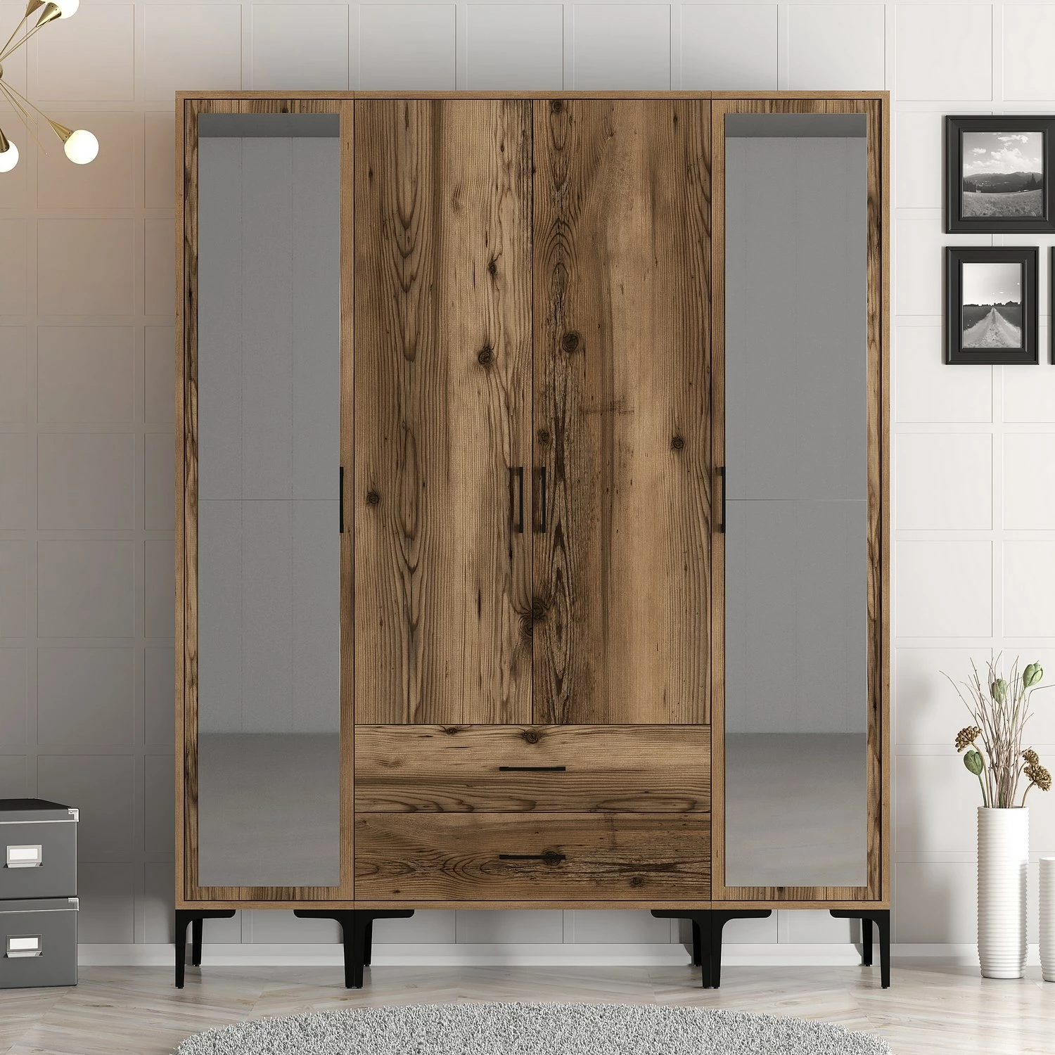 Dollap garderobe, ngjyrë arre, Skye Decor, Kumsal RTR