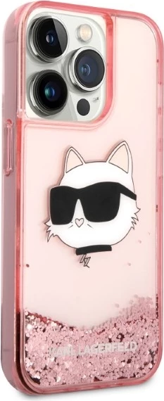 Mbështjellës Karl Lagerfeld KLHCP14XLNCHCP për iPhone 14 Pro Max 6.7", Glitter Choupette, rozë
