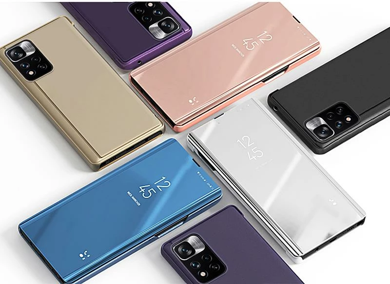 Mbështjellës Hurtel Clear View Case për Realme C33, me kapak, i zi