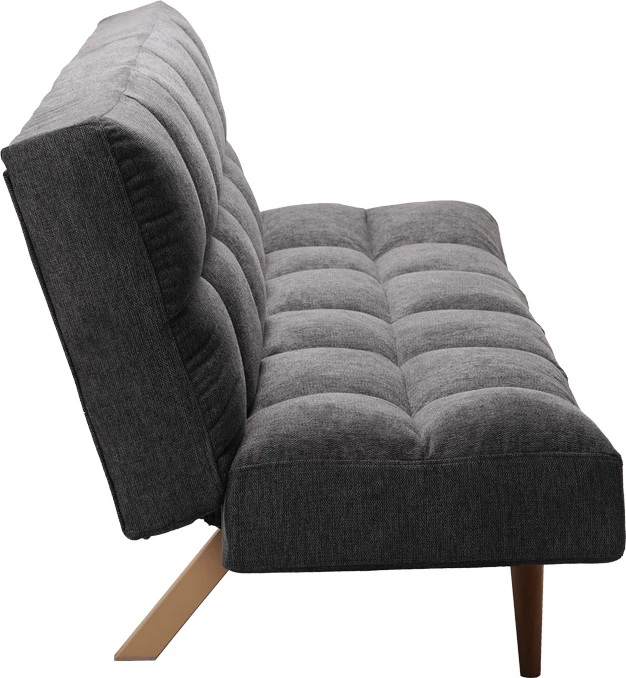 Divan-krevat 3 vendësh Freddo, material stof, ngjyrë antracit, 181x81x86cm