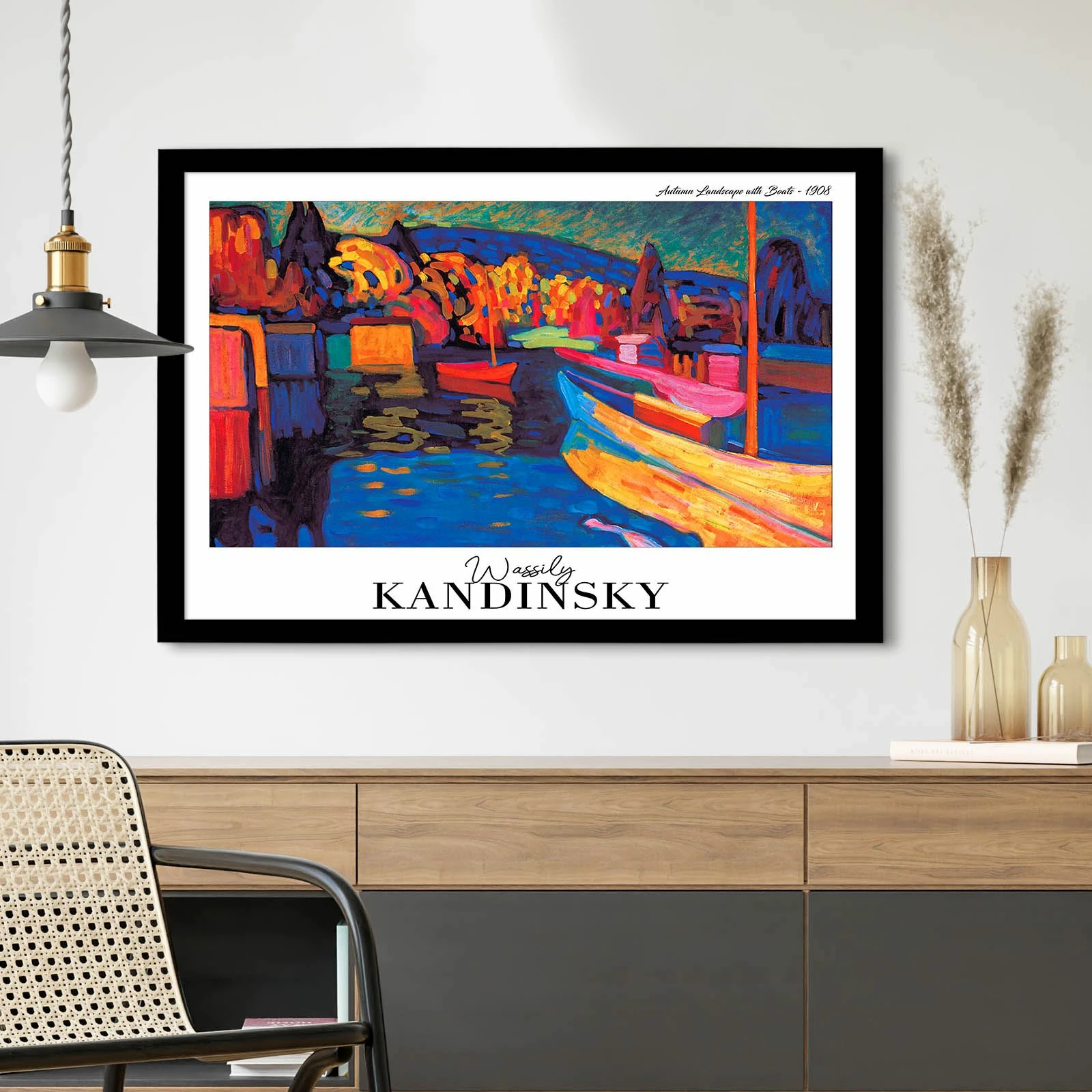 Pikturë dekorative me kornizë, Wallity, 4262SYHKANDINSKY-011, shumëngjyrëshe, 42x62cm