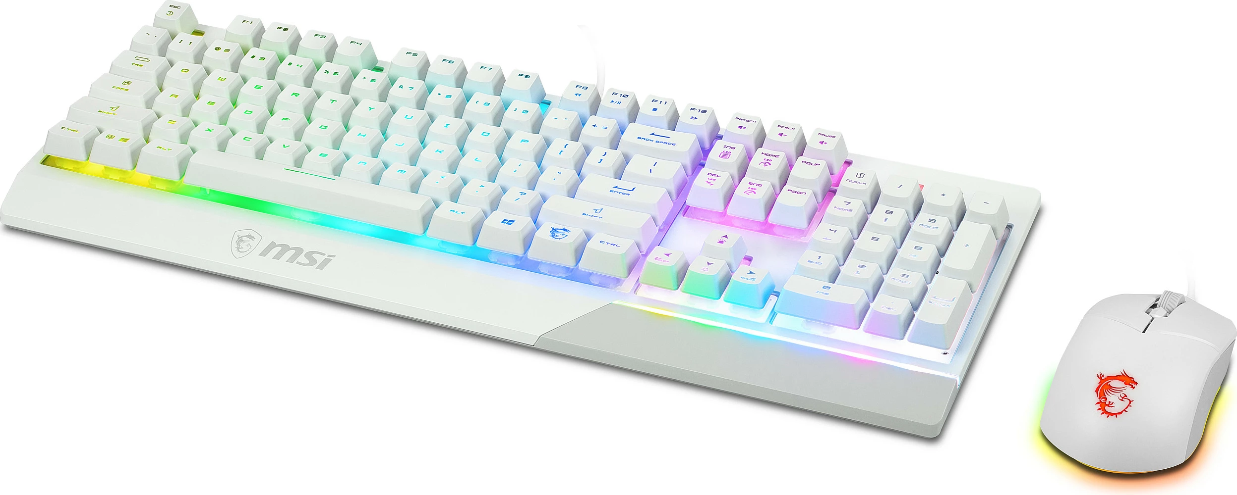 Tastierë dhe maus MSI VIGOR GK30 dhe CLUTCH GM11, mekanik, RGB LED, e bardhë