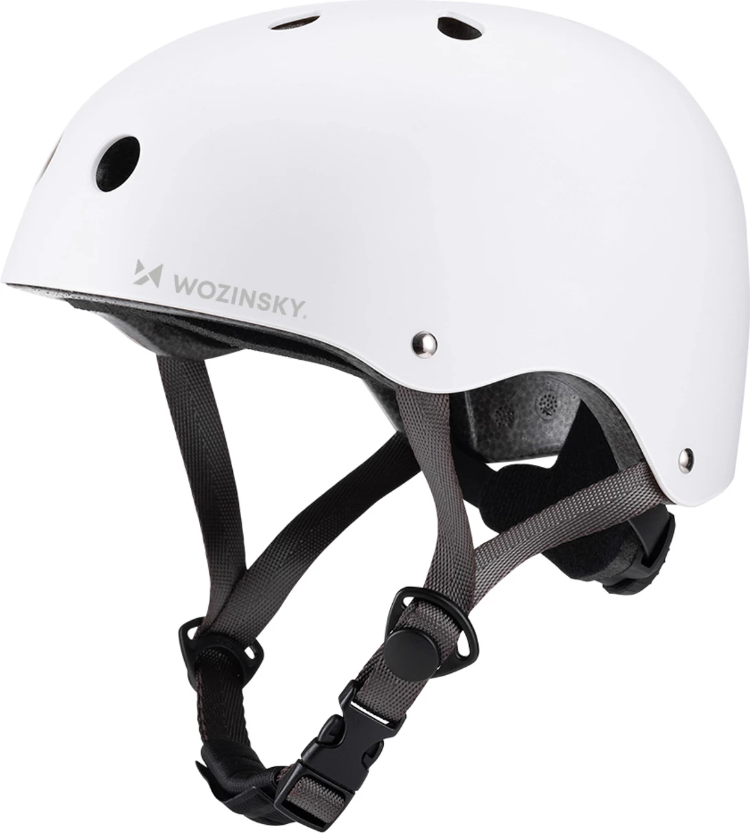 Helmetë BMX/Scooter Wozinsky HT-38B, S (48-52 cm), PC+EPS, e lehtë, me ventilim dhe rregullim, e bardhë