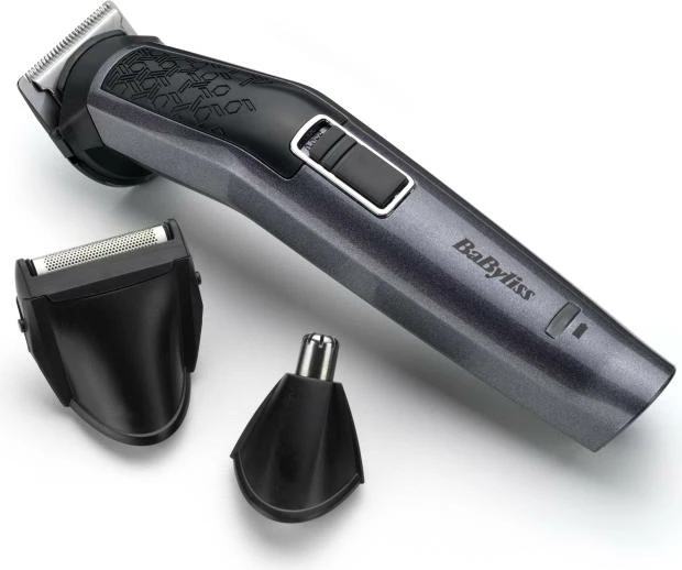 Trimer multifunksional BaByliss MT727E, teh Carbon-Titanium, bateri deri 60 min, set Multi-Grooming, gri