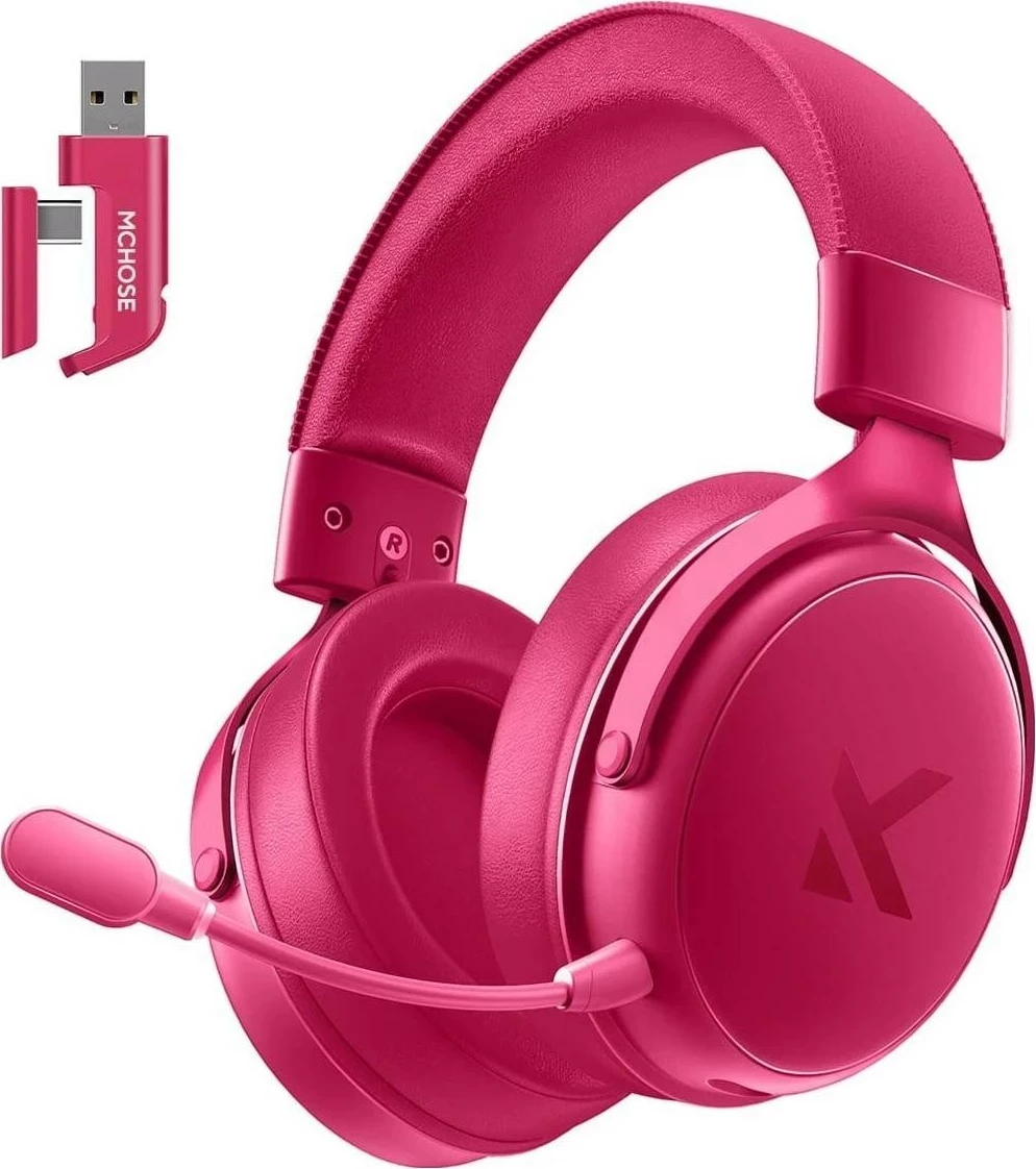 Kufje Mchose HW-V9, 7.1 surround, wireless/USB, me mikrofon, rozë