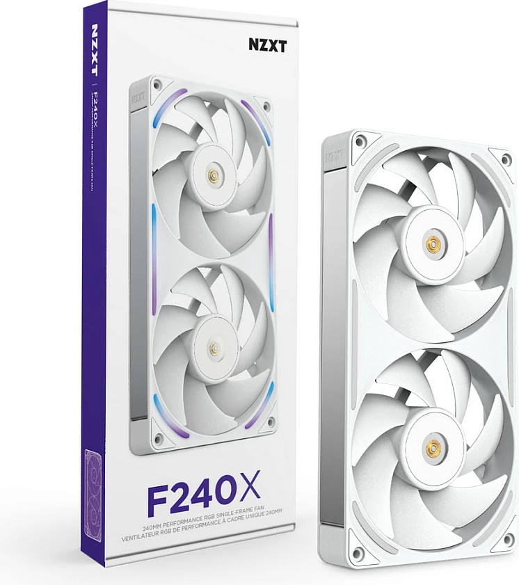 Ventilator kasë NZXT F240X, 240mm (2x120mm), PWM, RGB, i bardhë