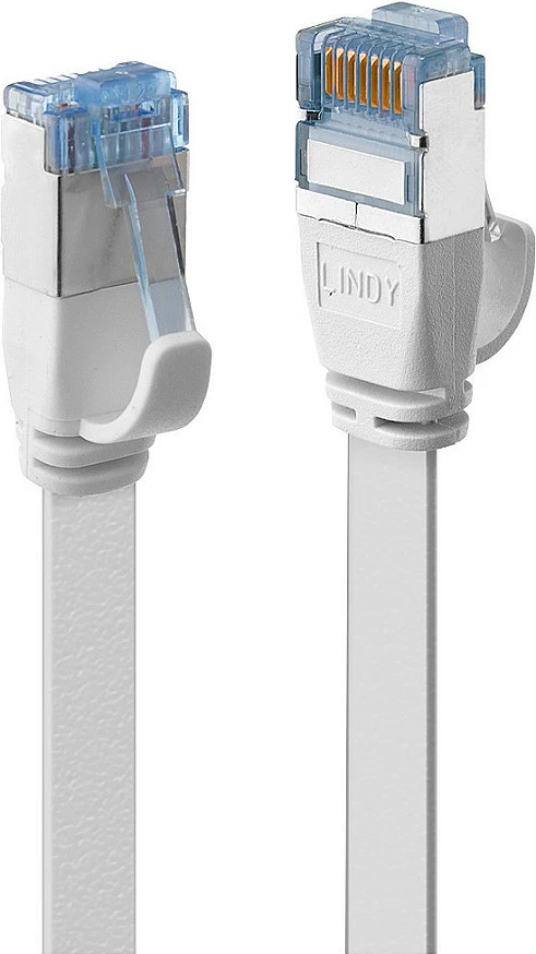 Kabllo rrjeti Lindy 47543, Cat6a, 3 m, RJ45, e sheshtë, e bardhë