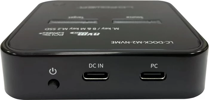 Docking station LC-Power LC-DOCK-M2-NVME, USB-C, për SSD M.2, e zezë