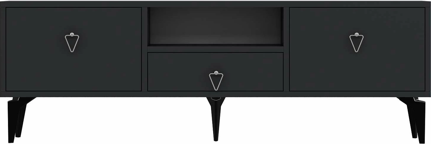 Komodë TV Skye Decor, 1302-DROP-1, antracit, argjend